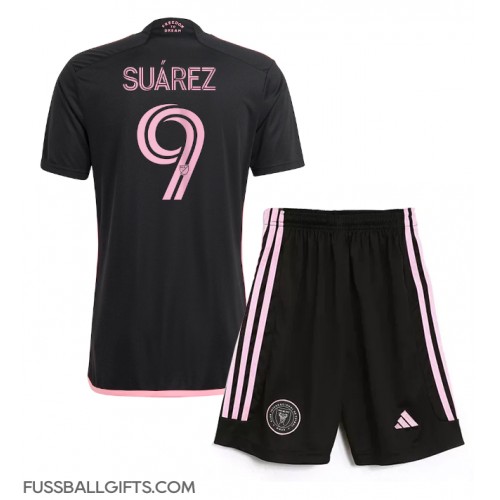 Inter Miami Luis Suarez #9 Fußballbekleidung Auswärtstrikot Kinder 2024-25 Kurzarm (+ kurze hosen)